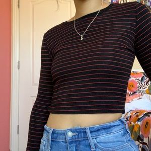 ZARA Black and Red Striped Long Sleeve!
